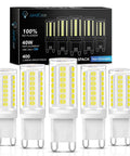 G9 LED Bulbs 5W Equal To 40W Halogen, 6000K Daylight White, 400 Lumens, G9 Base, Non Dimmable, Flicker Free, 5 Pack