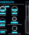 Detailed diagram of Two Heavy Duty Bearing Kits For 2000-2200 Lb Boat Trailer Axle With 1 Inch BT8 Wheel Hub Spindle D Shape Groove Compatibility