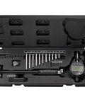 Neoteck digital dial bore gauge set with carbide anvils in black case, 50-160mm range