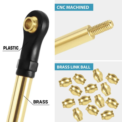 Brass High Clearance Link Set For TRX4M Bronco Defender One Eighteenth Scale RC Crawler Upgrades 38g Per Set detailed view