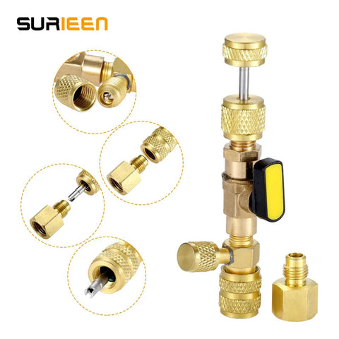 HVAC Valve Core Removal Tool Dual Size One Quarter Inch And Five Sixteenth Inch SAE For R410A R22 R12 R407 R404 R32 Systems