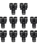 Pack of 10 Three Way Y Splitter Push To Connect Pneumatic Fittings For 4mm Tube Outer Diameter 0.16 Inch Plastic Quick Lock Air Line Connectors