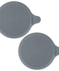 M METERXITY 2-Pack 5.9 in Silicone Tub Stopper, Bathtub Drain Stopper in gray with textured surface for sealing drains.