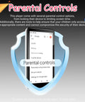 Kids MP3 Player With Bluetooth And WiFi Android 9.0 144GB Four Inch Touch Screen featuring parental controls display.