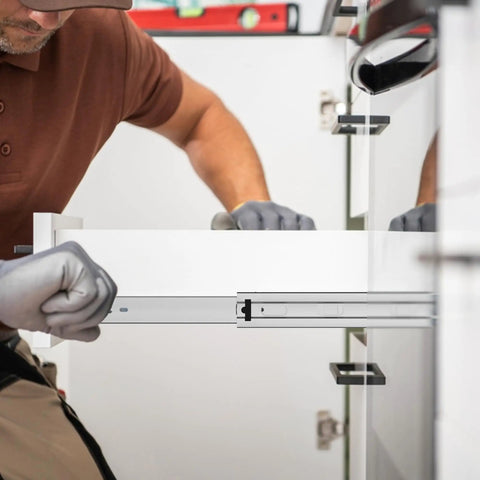 Installation of 10 Inch Full Extension Drawer Slides Side Mount Rails Noiseless Glides With Ball Bearings Heavy Duty Kitchen Cabinet Runners