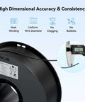 PLA 3D Printer Filament 1.75mm 4kg Bulk Pack Includes Four 1kg Spools Black High Dimensional Accuracy and Consistency Features