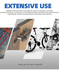 Banner collage with diagonal panels showing plumbing pipes, a door hinge, a bicycle, and engine components.