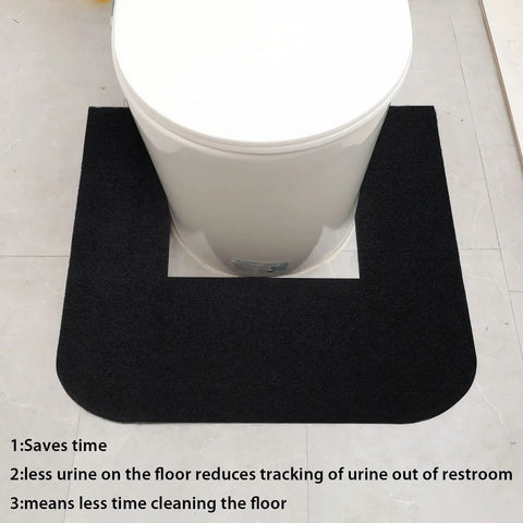 Six Pack Commode Mats For Odor Control And Urine Spills, Toilet Floor Pads with Non Slip Rubber Backing in Black