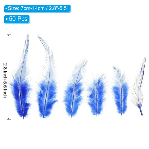 Dark Blue Rooster Saddle Hackle Feathers 50 Pcs Bulk Natural Craft Feathers 2.8 Inch To 5.5 Inch For Dream Catchers And DIY Jewelry Making Projects Today