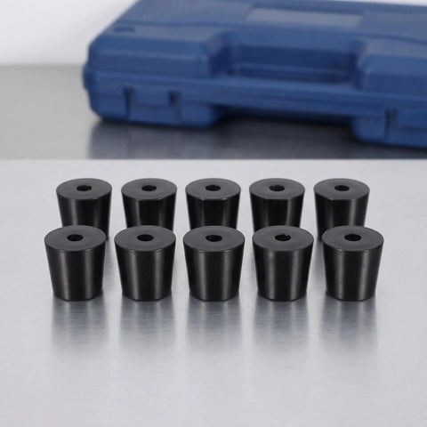 Set Of 10 Black Rubber Door Stops With Stable Wall Mount And Anti Slip Pads For Noiseless Quiet Shock Absorbing Door Buffers