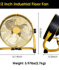 Heavy Duty Metal Industrial Floor Fan Delivers Boss Level Breeze With Three Speed Settings, Energy Saving Brushless DC Motor