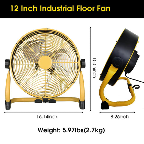 Heavy Duty Metal Industrial Floor Fan Delivers Boss Level Breeze With Three Speed Settings, Energy Saving Brushless DC Motor
