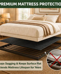 Queen Size Bunkie Board 60x80 Heavy Duty Mattress Support Keeps Your Bed Level Zero Sag Foundation on slatted frame.