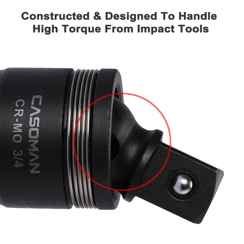 Three Quarter Inch Drive Impact Universal Joint Built Tough From CR MO Steel With Flexible Radius Corner Design, close-up
