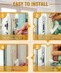 Instructions for installing a No Sweat Replacement Premium White Sliding Door Thumb Latch for Andersen 200 Series Narroline and Frenchwood.