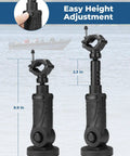Game Changing Trolling Motor Stabilizer With 180 Degree Rotation, Adjustable Bow Mount Support, height adjustment feature