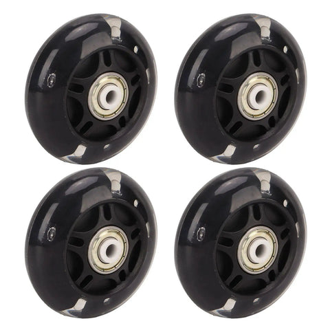4-Pack of 69mm Inline Skate Wheels With PU Rubber And ABEC 9 Bearings For Outdoor Hockey Skates And Luggage Ultra Quiet Smooth Ride Replacement Wheels For Inline Skates With Easy Install And Durable Performance, black