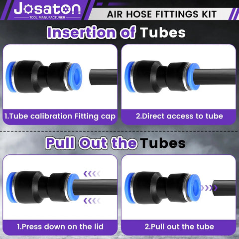 90 Pc Best Quick Connect Air Hose Fitting Kit With Straight Push Pneumatic Connectors For Garage Auto Diy Pro One Eighth To Half Inch With 145 Psi Pressure Rating Fit Like A Glove Keeps Gear Always Ready For Every Awesome Job Right Now In Your Shop, black nylon tube fitting steps