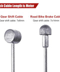 4 Pack Bike Brake Cable Kit For Mountain And Road Bikes, Universal Inner Cables with 7x6mm and 7x14mm ends