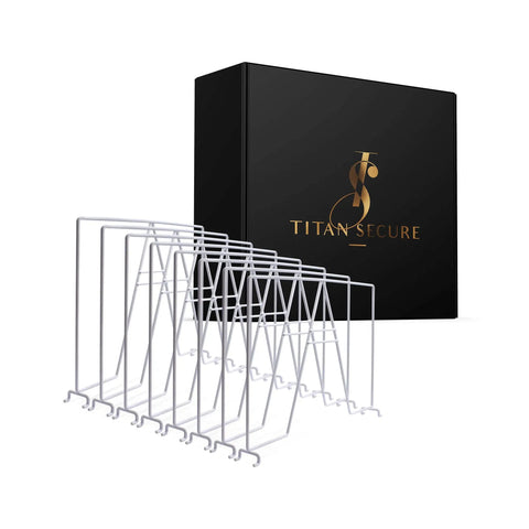 8 Pack White Wire Shelf Dividers For Closets On 12 Inch Shelves No Fuss Easy Install Closet Organizer with packaging box