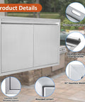 Badass 35 By 24 Double BBQ Access Door For Outdoor Kitchens With Slick Recessed Latches Concealed Hinges Heavy Duty 304 Stainless Steel Built Tough For Backyard Islands And Game Day Cooking Setups with brushed texture and double folding handle.
