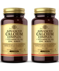 Two bottles of Advanced Calcium Complex With Zinc Boron D3 And K2 For Bone Health And Mineral Support Non-GMO Gluten Free Dairy Free.