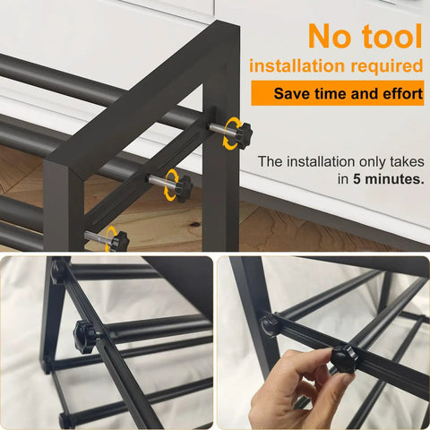 Adjustable Expandable Metal Shoe Rack For Closets And Entryways Versatile Space Saving Storage Organizer Heavy Duty Sneaker Holder To Level Up Your Floor Game And Keep Shoes Crisp All Day Long