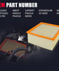 OEM part number list with air filter for Ram 2500 3500 4500 5500 6.7L Diesel and 2019-2025 6.4L Gas Engine Replacement Replaces 53034051AB CA10261