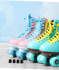 Colorful quad skates with Shock Absorbing Roller Skate Bushings Set For Quad And Inline Skates 10 Piece Wear Resistant Replacement Parts