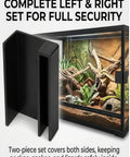Rock Solid Sliding Door Lock For Reptile Enclosures With Foolproof Escape Latch for full tank security, two-piece set visible.