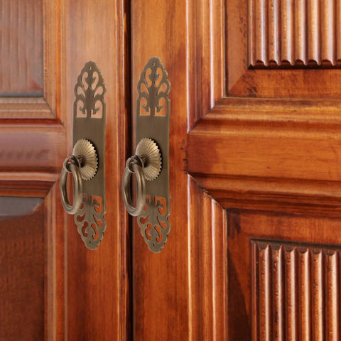 Vintage Brass Pull Handle 3cm by 12cm Cabinet Drawer Knob for Kitchen Wardrobe Door Furniture Replacement Hardware, Classic Retro Style, Easy Install Now on wooden cabinet