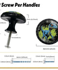 4 Pack Graffiti Velociraptor Dinosaur Cabinet Knobs Round Acrylic Drawer Pulls For Dresser Cabinets Wardrobe Cupboards And Kitchen Handles Bold Blue Dino Decor For Kids Rooms And Modern Homes