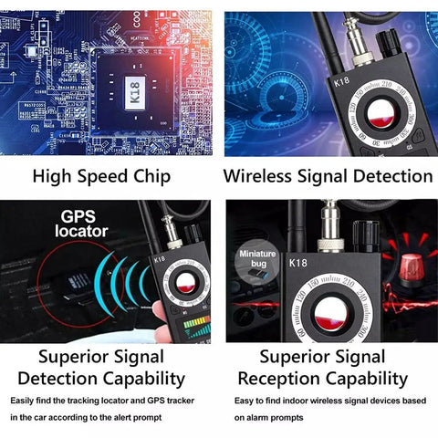Hidden Camera Detectors And Bug Detectors For Anti Spy GPS Detection RF Signal Scanner Device with high-speed chip and wireless signal detection