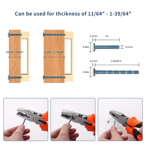 Diagram of 10 Pack Brushed Brass Cabinet Pulls with screws and installation instructions for 7.5 inch hole centers, zinc alloy material