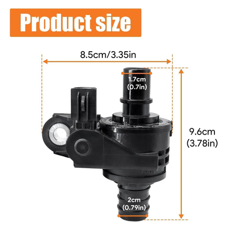 Coolant Water Control Valve Compatible With Toyota Avalon 2020 To 2021 Camry 2018 To 2023 Rav4 2019 To 2022 Bypass Valve dimensions with size indicators.