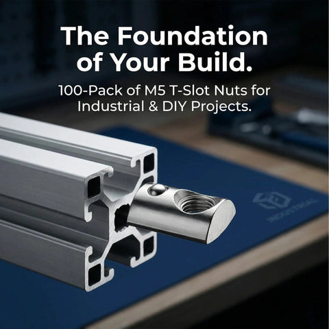 Tough As Nails M6 T Slot Nuts Spring Loaded Roll In Design For 2020 Aluminum Extrusion Carbon Steel Nickel Plated Hardware in use with T-slot.