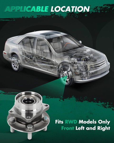 Two Front Wheel Bearing And Hub Assembly For Toyota Prius 2004 2005 2006 2007 2008 2009 5 Lug 1.5L Front Wheel Hub Replacement Kit