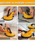 Adjustable Vacuum Suction Seam Clamp For Floor Gap Fixing And Tile Alignment, Pro Grade Heavy Duty Rubber Cups tool in use