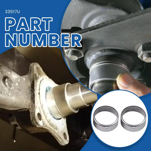 Installation of Two Piece 33517U Spindle Sleeve With Lube Hole For UFP Boat Trailer Spindle showing detail and two sleeves