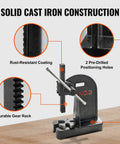 Rugged 3 Ton Manual Arbor Press, Heavy Duty Cast Iron Desktop Hand Press with rust-resistant coating and durable gear rack.