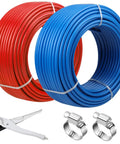 Half Inch Pex Tubing 100 Ft Two Rolls With EVOH Non Oxygen Barrier Durable Leak Proof Flexible Pex B Pipe For Residential Water Lines And Radiant Heating Red And Blue