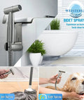 Handheld Bidet Sprayer Kit For Toilet With 57 Inch Hose Adjustable Water Pressure Control for personal hygiene and pet cleaning