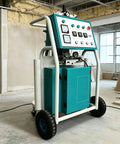 Dual Component Polyurea Spray Machine Heavy Duty Industrial Equipment For Fast Curing Foam Insulation Coating Project High Pressure System in a construction setting.