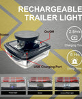 Close-up of Wireless Trailer Lights Kit With Magnetic Mounts and Two Easy Mounting Options, showing charging port.