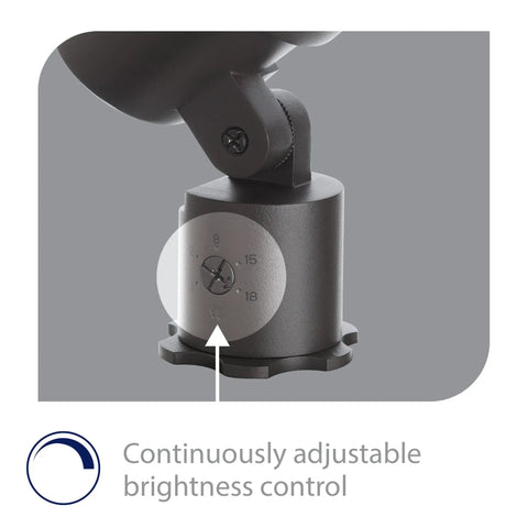 Close-up of adjustable brightness control on Outdoor Backyard Landscape Lighting LED 12V Medium Size Accent Light Black Finish