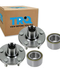 Two Piece Front Wheel Bearing And Hub Kit For 2002 2010 Chrysler PT Cruiser And 2002 2005 Dodge Neon Includes Two Front Hubs And Bearings Direct Replacement For A Smooth Quiet Ride And Easy DIY Video Guidance with packaging box in background