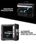 Fireproof Document And Money Bag Set, 3 Piece Padded Pouches With Wrap Around Zipper in safe for maximum protection