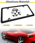 Black aluminum frame of Magnetic License Plate Mount Four Pack With Strong Neodymium Magnets No Drill Temporary Plate