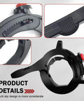 Universal Motorcycle Throttle Assist Black One Button Cruise Control Brace showing anti-slip design and push button release.