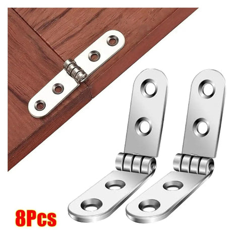 8-Pack Rotating Concealed Door Hinges for Cabinets and Panels, 270 Degree Foldable Metal Hinges with Smooth Edges, installed on wood